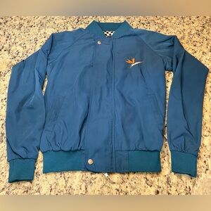 Hotel 1171 Birds of Paradise - Paradise Hotel Shiny Bomber Teal Jacket Men's XS